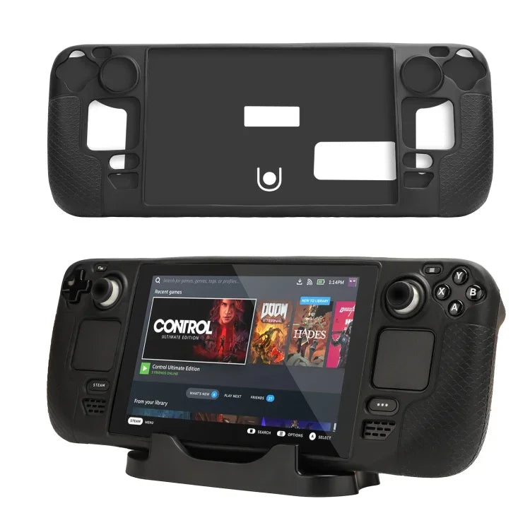 Steam Deck Hifylux ST-PF14ゲームコンソール用シリコンケース、傷防止滑り止めハンドヘルドケースストラップ付き、シリコンケースブルー、シリコンケースレッド