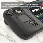 Steam Deck Hifylux ST-PF14ゲームコンソール用シリコンケース、傷防止滑り止めハンドヘルドケースストラップ付き、シリコンケースブルー、シリコンケースレッド