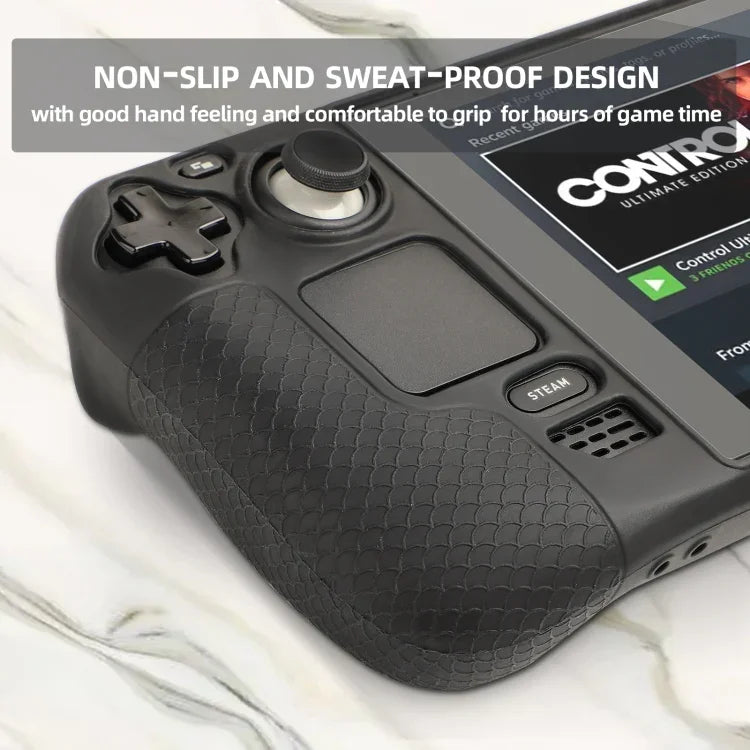 Steam Deck Hifylux ST-PF14ゲームコンソール用シリコンケース、傷防止滑り止めハンドヘルドケースストラップ付き、シリコンケースブルー、シリコンケースレッド