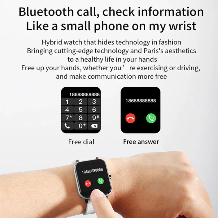 H10 1.69インチスクリーン Bluetooth通話スマートウォッチ、心拍数・血圧・睡眠モニタリング対応、ブラック、ピンク、イエロー、グレー、ブルーネット＋シリコン、ブラックネット＋シリコン、ピンクネット＋シリコン、ゴールドネット＋シリコン、シルバーネット＋シリコン