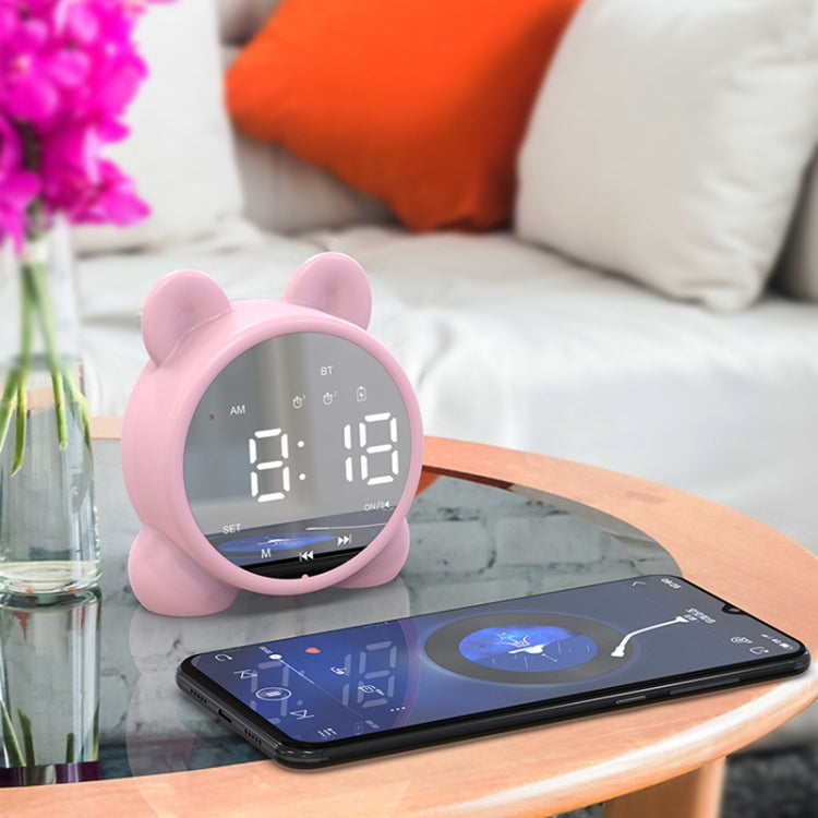 P1 ミニカードミラー時計 ワイヤレスBluetoothスピーカー FMラジオ付き
