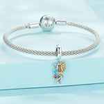 Sterling Silver S925 Phoenix Bracelet Beads Longevity Bird Zircon Pendant, SCC2444