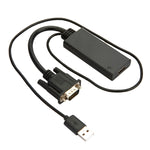 HD55Y VGA から HDMI アダプターケーブル VGA+USB から HD 1080P コンバーター 電源付き、VGA+USB から HDMI
