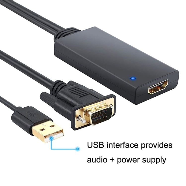 HD55Y VGA から HDMI アダプターケーブル VGA+USB から HD 1080P コンバーター 電源付き、VGA+USB から HDMI