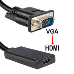 HD55Y VGA から HDMI アダプターケーブル VGA+USB から HD 1080P コンバーター 電源付き、VGA+USB から HDMI