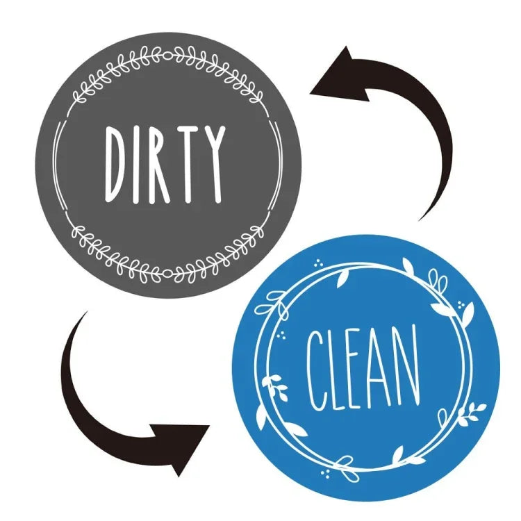 Dishwasher Round Magnet Clean Dirty Sign Double-Sided Dishwasher Magnet Cover