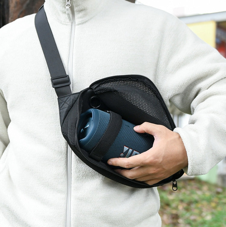 ユニバーサルBluetoothスピーカーメッセンジャーバッグ チェストバッグ ハンドバッグ JBL Flipシリーズ/UE BOOM 3/Beats Pillなど用 ブルー、ブラック