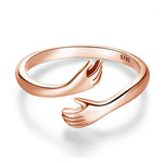 Sterling Silver S925 Warm Hug Open Adjustable Ring, BSR176, BSR176-B, BSR176-C