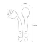 子供用食事トレーニング食器 赤ちゃん用曲げられるシリコン柔らかいスプーン、グリーン