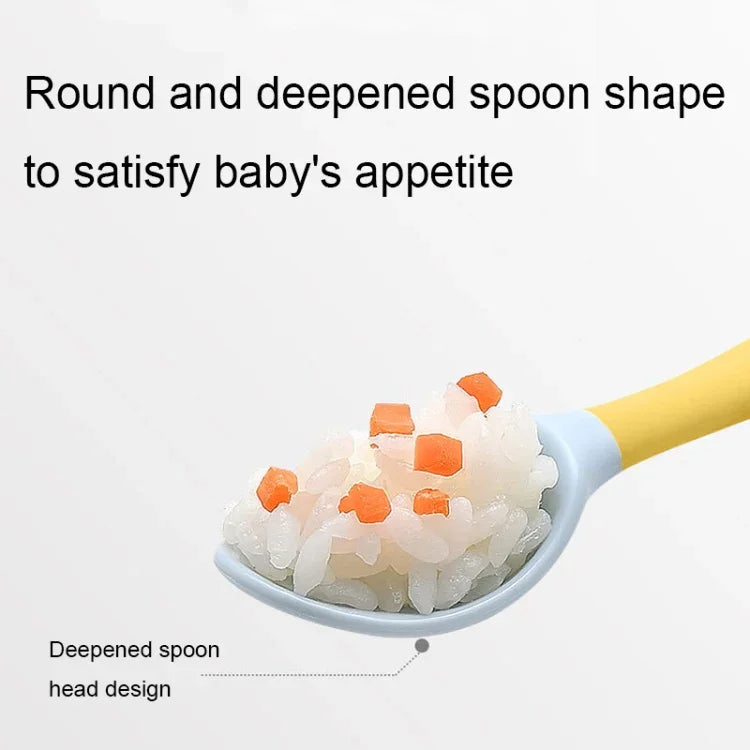 子供用食事トレーニング食器 赤ちゃん用曲げられるシリコン柔らかいスプーン、グリーン