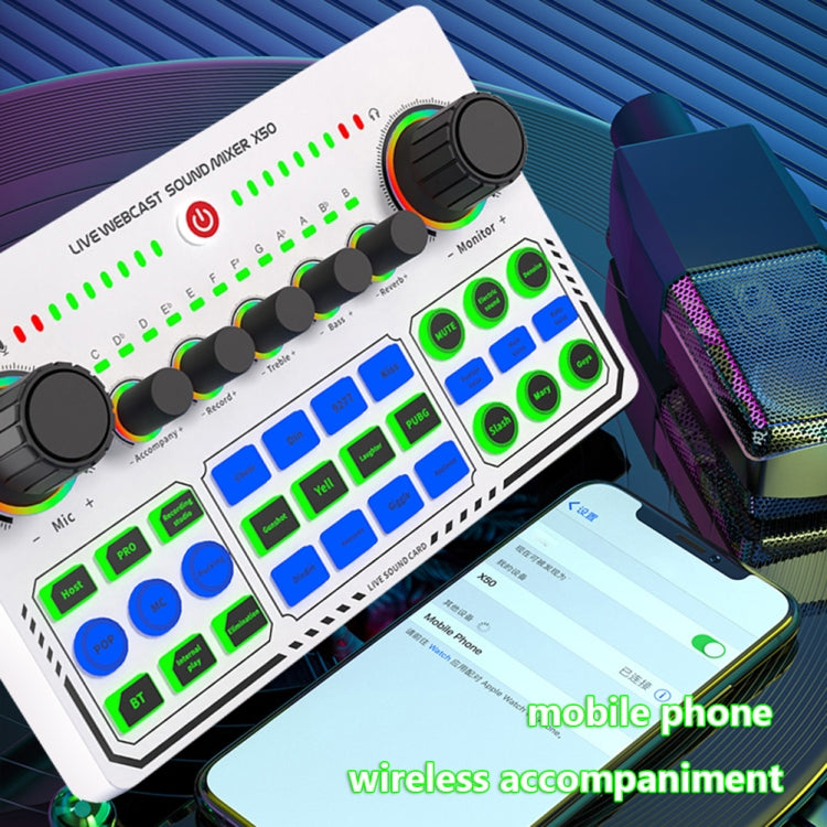 X50 Bluetooth RGB LED ライブサウンドカード OTGポートインターフェース付き、X50