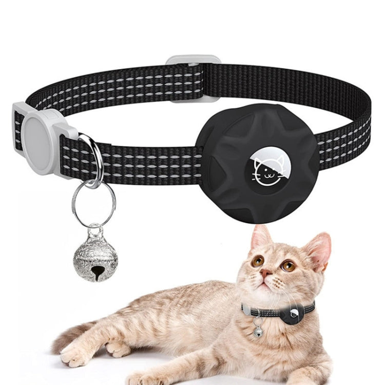 AirTag 第2世代 / AirTag 第1世代用 トラッカーシリコンケース 反射ペット猫用首輪 鈴付き
