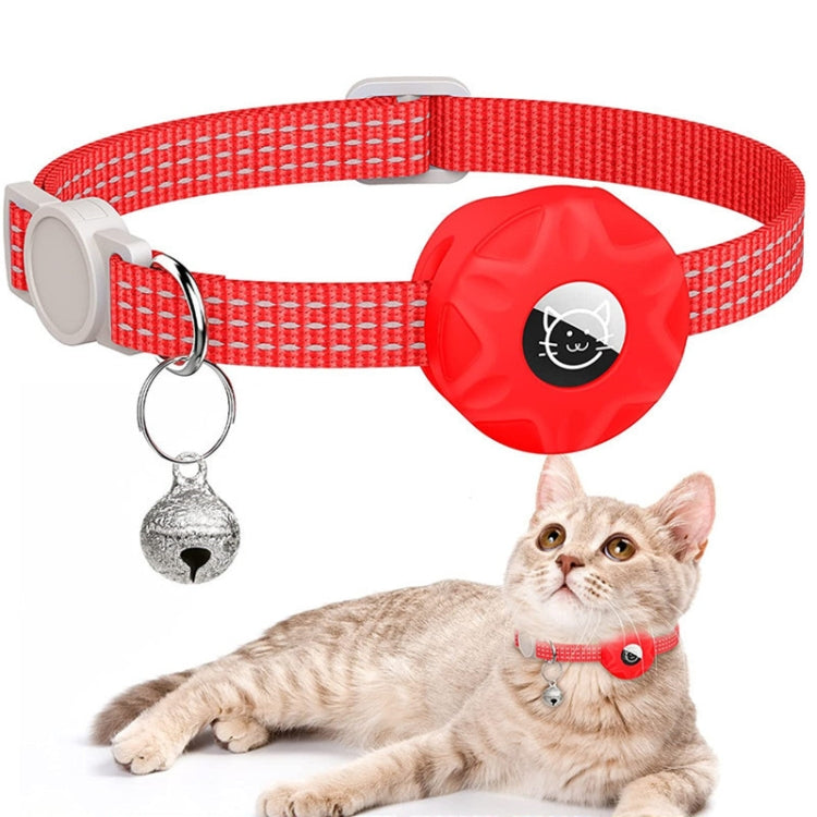 AirTag 第2世代 / AirTag 第1世代用 トラッカーシリコンケース 反射ペット猫用首輪 鈴付き