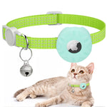 AirTag 第2世代 / AirTag 第1世代用 トラッカーシリコンケース 反射ペット猫用首輪 鈴付き