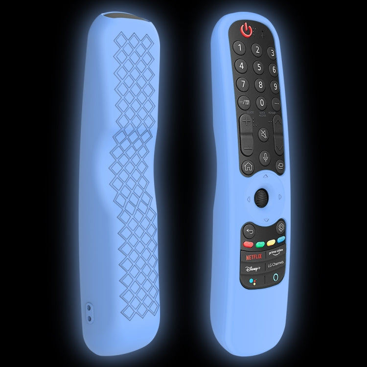 LG AN-MR21GC / AN-MR21N / AN-MR21GA テレビリモコン用シリコンケース、GS0020 ブラック、GS0020 ホワイト、GS0020 蓄光ブルー、GS0020 蓄光グリーン