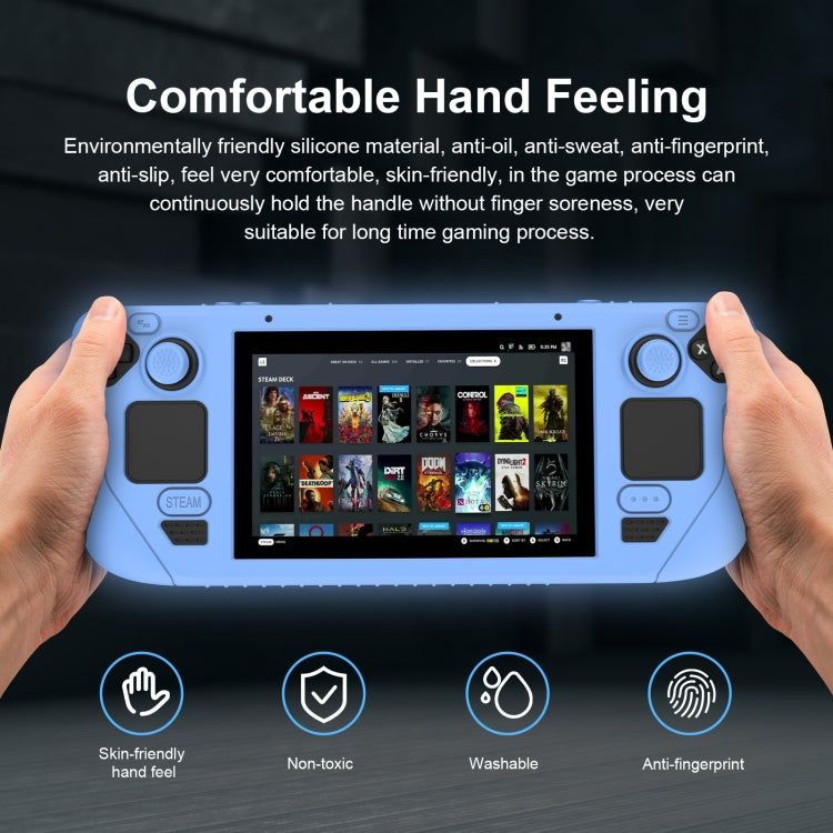 Steam Deckゲームコントローラー用ソフトシリコン保護カバーケース 4個のキーキャップ付き、SD001（ブラック）、SD001（レッド）、SD001（蓄光ブルー）、SD001（蓄光グリーン）