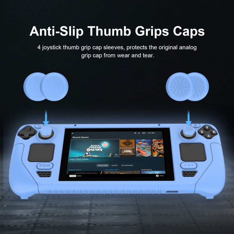 Steam Deckゲームコントローラー用ソフトシリコン保護カバーケース 4個のキーキャップ付き、SD001（ブラック）、SD001（レッド）、SD001（蓄光ブルー）、SD001（蓄光グリーン）