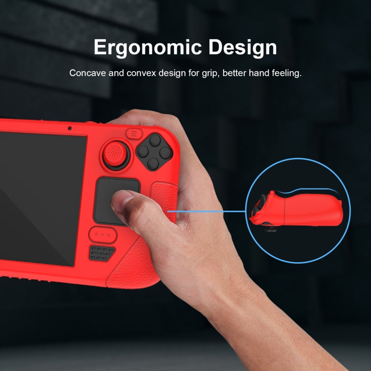 Steam Deckゲームコントローラー用ソフトシリコン保護カバーケース 4個のキーキャップ付き、SD001（ブラック）、SD001（レッド）、SD001（蓄光ブルー）、SD001（蓄光グリーン）