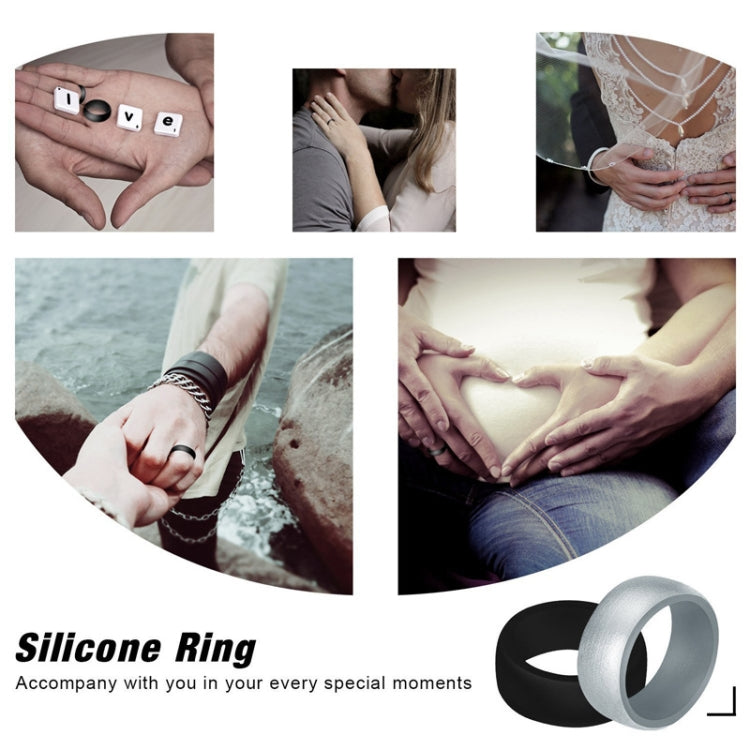 SiR013 8.7mm Curved Outdoor Sports Silicone Ring, No.11, No.12, No.13, No.14