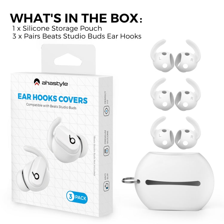 Beats Studio Buds AhaStyle PT172用イヤホンシリコンイヤーキャップ、スタイル：イヤーキャップ x 3＋ケース（ホワイト）、イヤーキャップ x 3＋ケース（レッド）、イヤーキャップ x 3＋ケース（ブラック）、イヤーキャップ（ホワイト）、イヤーキャップ（ブラック）、イヤーキャップ（レッド）
