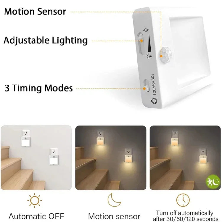 NL2101モーションセンサーLEDナイトライトACプラグ調光スリープライト、仕様：NL2101暖色EUプラグ、NL2101暖色＆白色EUプラグ、NL2101暖色USプラグ、NL2101暖色＆白色USプラグ、NL2101暖色UKプラグ、NL2101暖色＆白色UKプラグ