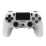 PS4用ワイヤレスBluetoothゲームコントローラー ライトストリップ付き デュアルバイブレーションゲームハンドル ホワイト、ブラック、レッド、ブルー、グリーン、ローズレッド、レター、ライン、ファイアゴースト、カートゥーン、ハルク、スケルトン、ギア、ライトニング、フレーム、クラウド、バースト、木目、スター レッド