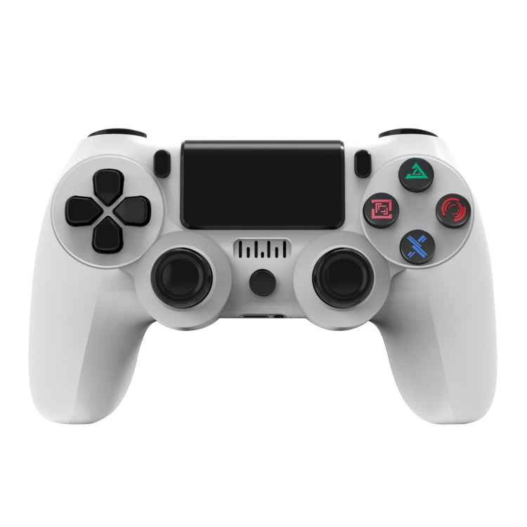 PS4用ワイヤレスBluetoothゲームコントローラー ライトストリップ付き デュアルバイブレーションゲームハンドル ホワイト、ブラック、レッド、ブルー、グリーン、ローズレッド、レター、ライン、ファイアゴースト、カートゥーン、ハルク、スケルトン、ギア、ライトニング、フレーム、クラウド、バースト、木目、スター レッド