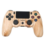 PS4用ワイヤレスBluetoothゲームコントローラー ライトストリップ付き デュアルバイブレーションゲームハンドル ホワイト、ブラック、レッド、ブルー、グリーン、ローズレッド、レター、ライン、ファイアゴースト、カートゥーン、ハルク、スケルトン、ギア、ライトニング、フレーム、クラウド、バースト、木目、スター レッド