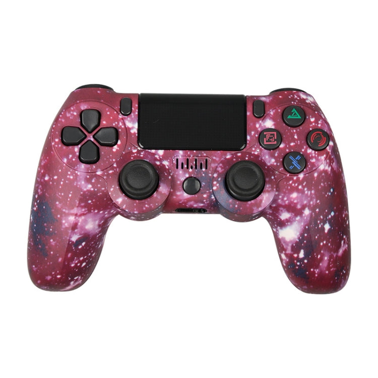 PS4用ワイヤレスBluetoothゲームコントローラー ライトストリップ付き デュアルバイブレーションゲームハンドル ホワイト、ブラック、レッド、ブルー、グリーン、ローズレッド、レター、ライン、ファイアゴースト、カートゥーン、ハルク、スケルトン、ギア、ライトニング、フレーム、クラウド、バースト、木目、スター レッド