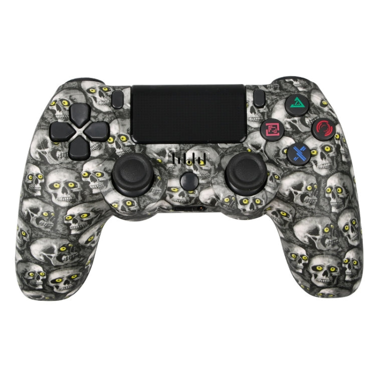 PS4用ワイヤレスBluetoothゲームコントローラー ライトストリップ付き デュアルバイブレーションゲームハンドル ホワイト、ブラック、レッド、ブルー、グリーン、ローズレッド、レター、ライン、ファイアゴースト、カートゥーン、ハルク、スケルトン、ギア、ライトニング、フレーム、クラウド、バースト、木目、スター レッド