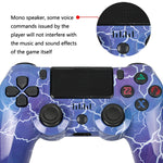 PS4用ワイヤレスBluetoothゲームコントローラー ライトストリップ付き デュアルバイブレーションゲームハンドル ホワイト、ブラック、レッド、ブルー、グリーン、ローズレッド、レター、ライン、ファイアゴースト、カートゥーン、ハルク、スケルトン、ギア、ライトニング、フレーム、クラウド、バースト、木目、スター レッド