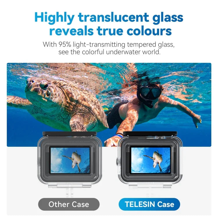 GoPro Hero11 Black / HERO10 Black / HERO9 Black用 TELESIN 防水ケース 全シーン対応 防曇 水中ダイビングハウジング、GoPro Hero11 Black / HERO10 Black / HERO9 Black用