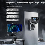 TELESIN 360度回転マグネティックバックパッククリップクランプマウント アクションカメラ用、TELESIN