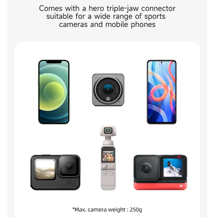 TELESIN 360度回転マグネティックバックパッククリップクランプマウント アクションカメラ用、TELESIN