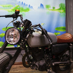 Motorcycle 7 Inch LED Headlamp Angel Ring Steering Function With Bracket, PE-D7inS01TZ 28-36MM