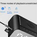 BT510 15W LED時計ワイヤレス充電Bluetoothスピーカー多機能スマートミラーアラームクロックオーディオ、BT510（ホワイト）、BT510（アイアンブラック）