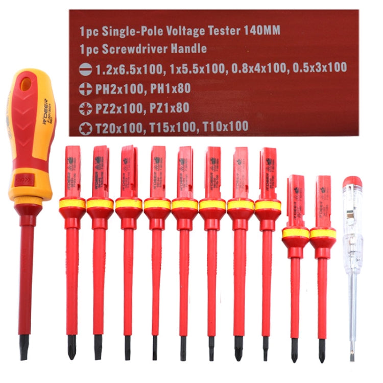 RDEER VDE-9913 13-in-1 絶縁ドライバーセット 電気工用ドライバー工具 VDE-9913