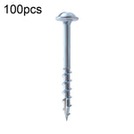 RUITOOL ST4 100個 木工用斜穴ネジ 半ねじセルフタッピングプラスボルト 25mm、32mm、38mm、50mm、63mm