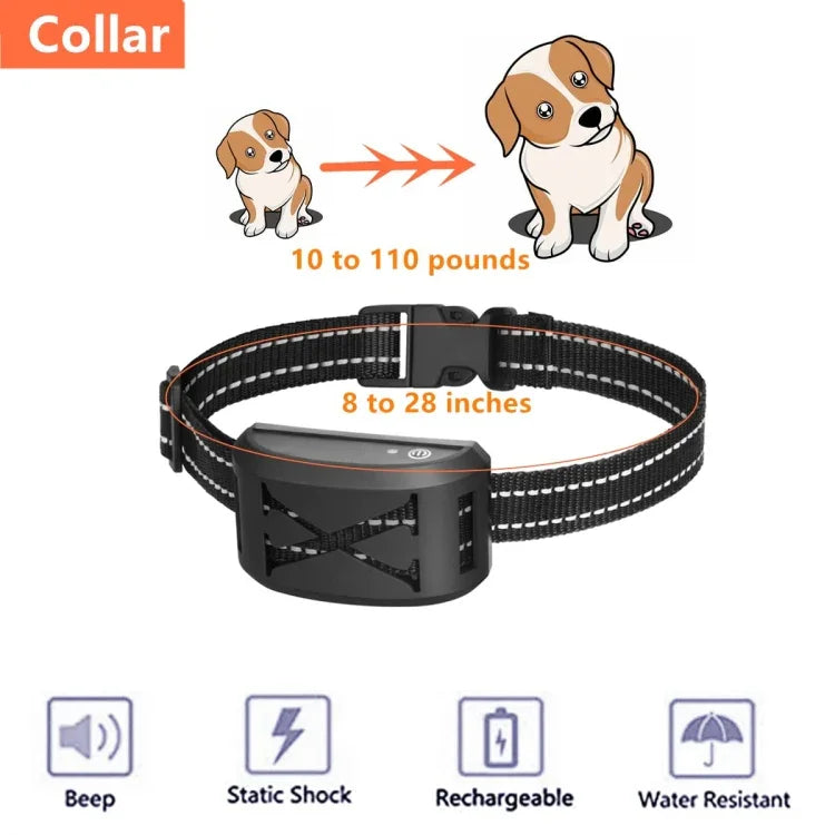 2-in-1 電動犬用フェンス＆リモートトレーニング首輪 調節可能振動＆ショック、1匹用、2匹用、3匹用