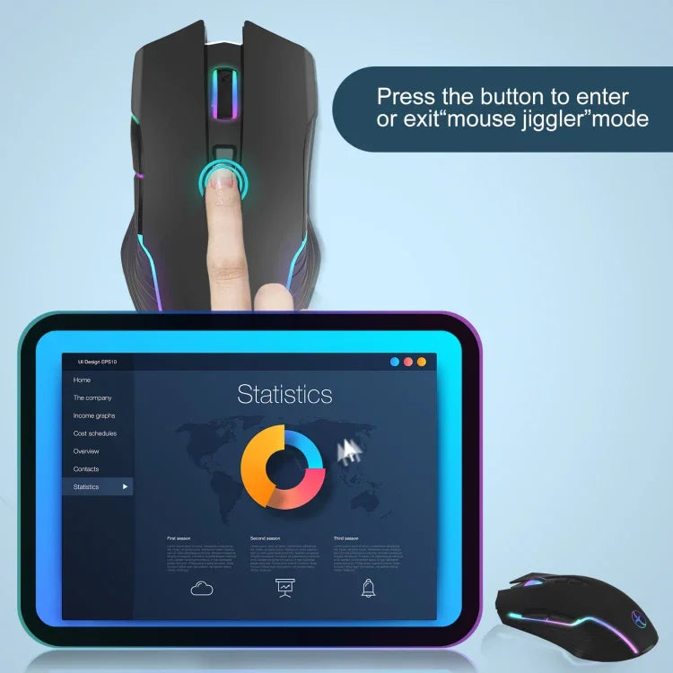 E50 2.4G ワイヤレスマウス ジグラー 携帯用コードレスマウス 7キー付き