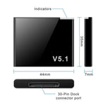 Bluetooth 5.1 30ピンオーディオレシーバー I-WAVEアダプター、Bluetooth 5.1