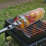 ハンドル付きアップグレード BBQケージ ステンレス製バーベキューバスケット、30cm＋ハンドル18cm