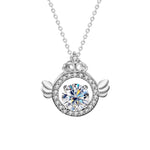 XMA017 Moissanite Diamond Necklace 925 Sterling Silver Crown Pendant Clasp Chain, XMA017