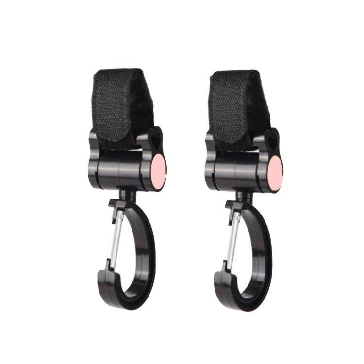2個セットユニバーサルベビーストローラーフックアクセサリー 360度粘着フック、粘着フック（ピンク）、粘着フック（イエロー）、粘着フック（ブラック）