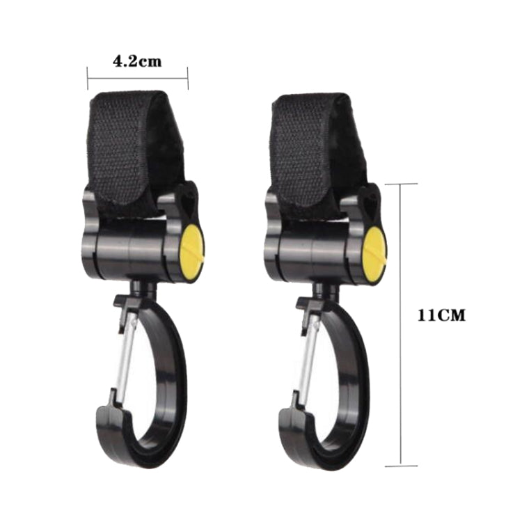 2個セットユニバーサルベビーストローラーフックアクセサリー 360度粘着フック、粘着フック（ピンク）、粘着フック（イエロー）、粘着フック（ブラック）