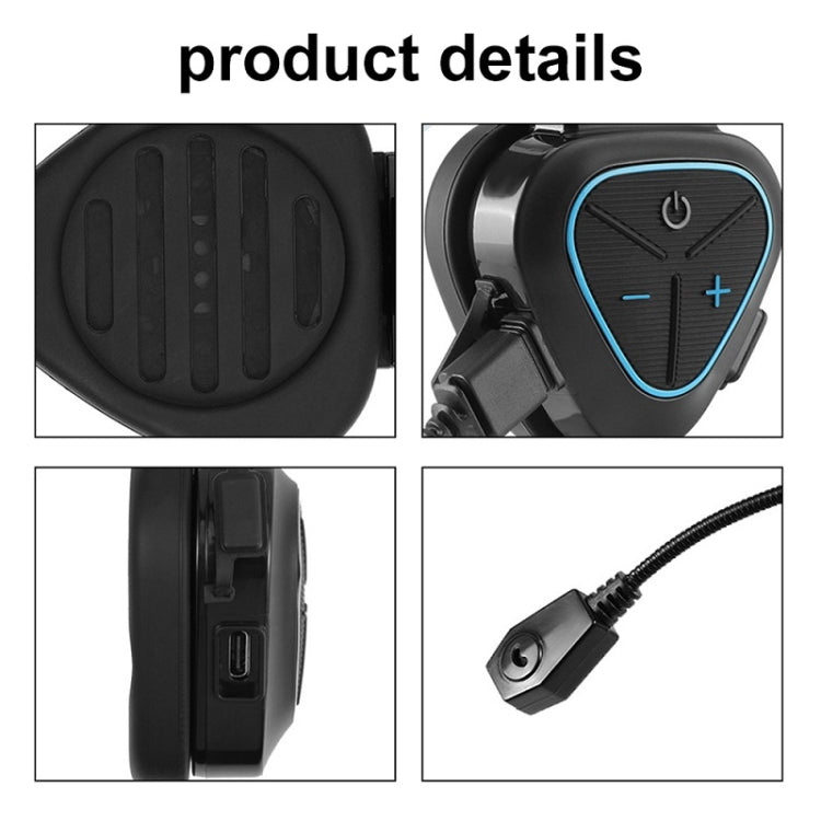 LX1 オートバイ用ハーフヘルメット 防水 ワイヤレス5.3 Bluetoothヘッドセット、英語