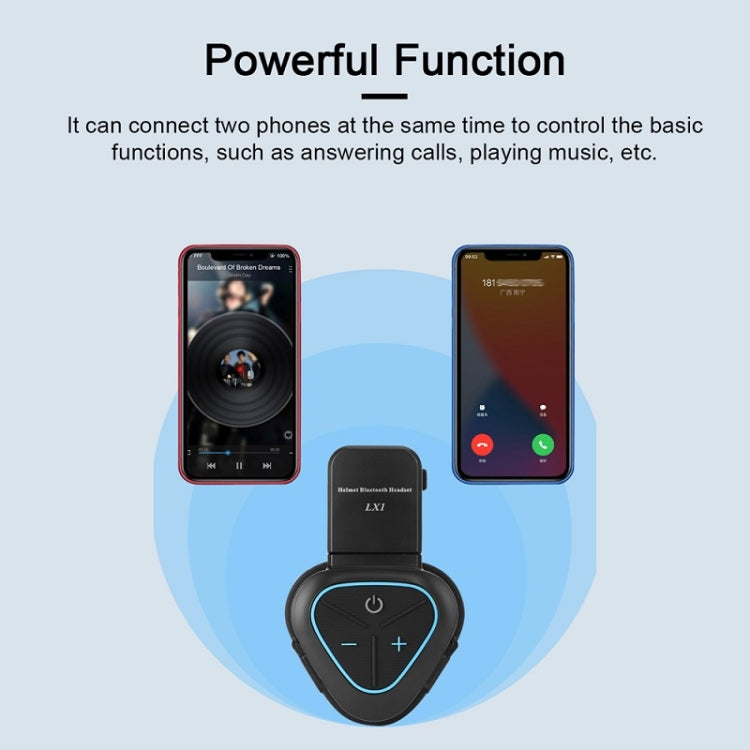 LX1 オートバイ用ハーフヘルメット 防水 ワイヤレス5.3 Bluetoothヘッドセット、英語