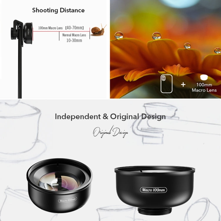 APEXEL APL-HB100MM HD昆虫ジュエリー 100マイクロ外付け携帯電話用レンズ、APL-HB100MM