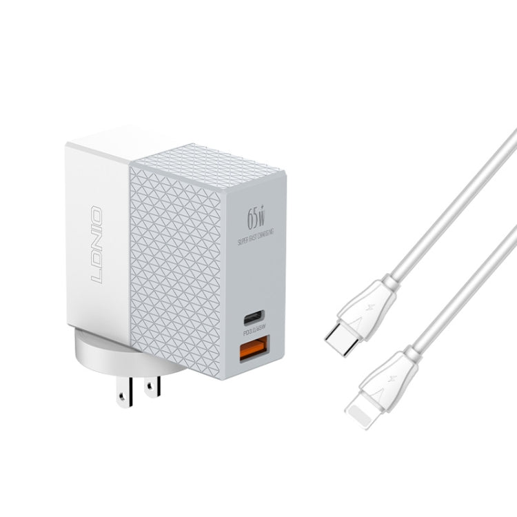 LDNIO A2620C 65W ユニバーサル電話・タブレット充電器 Type-C/USB-Cポート 急速充電器、65W EUプラグ、65W UKプラグ、65W USプラグ