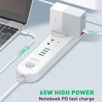 LDNIO A2620C 65W ユニバーサル電話・タブレット充電器 Type-C/USB-Cポート 急速充電器、65W EUプラグ、65W UKプラグ、65W USプラグ